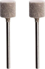 Dremel - 1/2" Diam x 1/2" Thick, Medium Mounted Polishing Wheel - 1 Ply, 1/8" Shank Diam, 35,000 RPM - Apex Tool & Supply