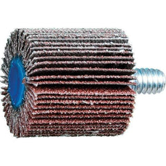 PFERD - 1" Diam x 1" Face Width, Aluminum Oxide Coated Mounted Flap Wheel - 1/4-20 Threaded Mount, 80 Grit, 25,000 Max RPM - Apex Tool & Supply