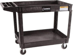 Sunex Tools - 500 Lb Capacity, 26" Wide x 46" Long x 33-1/2" High Standard Utility Cart - 2 Shelf, Plastic, Hard Rubber Casters - Apex Tool & Supply
