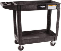 Sunex Tools - 500 Lb Capacity, 18" Wide x 41" Long x 33-1/2" High Standard Utility Cart - 2 Shelf, Plastic, Hard Rubber Casters - Apex Tool & Supply