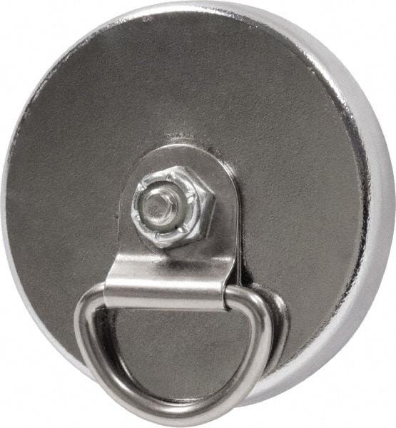 Mag-Mate - 38 Lb Max Pull Force, 5/16" Overall Height, 2-1/32" Diam, Ceramic Cup Magnet - Magnetic Style, Chrome Plated - Apex Tool & Supply