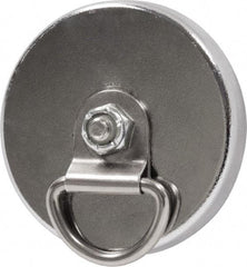 Mag-Mate - 38 Lb Max Pull Force, 5/16" Overall Height, 2-1/32" Diam, Ceramic Cup Magnet - Magnetic Style, Chrome Plated - Apex Tool & Supply