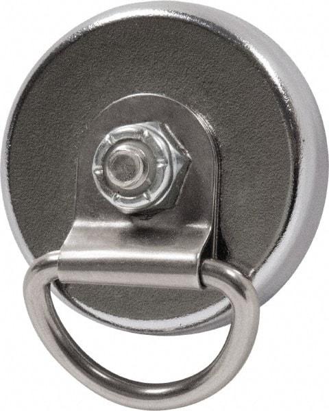 Mag-Mate - 22 Lb Max Pull Force, 9/32" Overall Height, 1-13/32" Diam, Ceramic Cup Magnet - Magnetic Style, Chrome Plated - Apex Tool & Supply