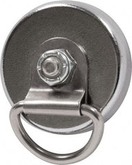 Mag-Mate - 22 Lb Max Pull Force, 9/32" Overall Height, 1-13/32" Diam, Ceramic Cup Magnet - Magnetic Style, Chrome Plated - Apex Tool & Supply