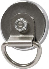 Mag-Mate - 14 Lb Max Pull Force, 3/16" Overall Height, 1-15/64" Diam, Ceramic Cup Magnet - Magnetic Style, Chrome Plated - Apex Tool & Supply