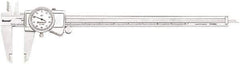 Starrett - 0" to 12" Range, 0.001" Graduation, 0.1" per Revolution, Dial Caliper - White Face, 2.5" Jaw Length, Accurate to 0.001" - Apex Tool & Supply