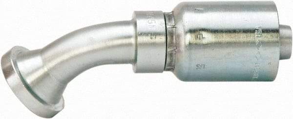 Parker - 1-1/2 Thread Steel Hydraulic Hose SAE Code 61 Flange Head & 45° Elbow Medium Drop - 5,000 psi, -24 Hose Size, 1 1/2" Hose Diam, Series 77 - Apex Tool & Supply
