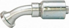 Parker - 1-1/2 Thread Steel Hydraulic Hose SAE Code 61 Flange Head & 45° Elbow Medium Drop - 5,000 psi, -24 Hose Size, 1 1/2" Hose Diam, Series 77 - Apex Tool & Supply
