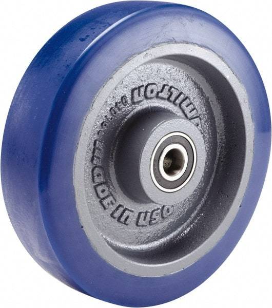 Hamilton - 8 Inch Diameter x 2 Inch Wide, Polyurethane Mold on to Cast Iron Center Caster Wheel - 2,700 Lb. Capacity, 3-1/4 Inch Hub Length, 3/4 Inch Axle Diameter, Sealed Precision Ball Bearing - Apex Tool & Supply