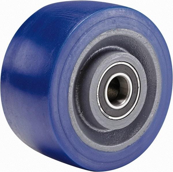 Hamilton - 6 Inch Diameter x 3 Inch Wide, Polyurethane Mold on to Cast Iron Center Caster Wheel - 2,450 Lb. Capacity, 3-1/4 Inch Hub Length, 3/4 Inch Axle Diameter, Sealed Precision Ball Bearing - Apex Tool & Supply