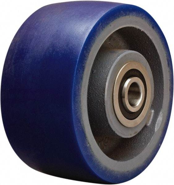 Hamilton - 6 Inch Diameter x 3 Inch Wide, Polyurethane Mold on to Cast Iron Center Caster Wheel - 1,800 Lb. Capacity, 3-1/4 Inch Hub Length, 3/4 Inch Axle Diameter, Sealed Precision Ball Bearing - Apex Tool & Supply