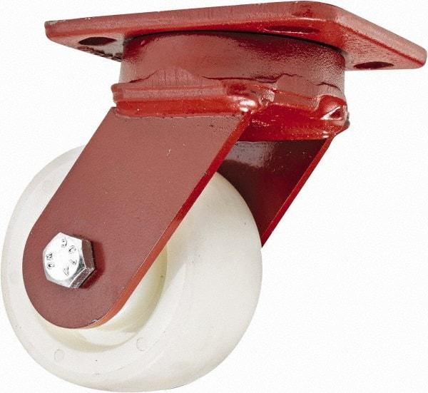 Hamilton - 4" Diam x 2" Wide x 5-5/8" OAH Top Plate Mount Swivel Caster - Plastic, 800 Lb Capacity, Sealed Precision Ball Bearing, 4 x 5" Plate - Apex Tool & Supply