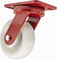 Hamilton - 6" Diam x 2" Wide x 7-3/4" OAH Top Plate Mount Swivel Caster with Brake - Plastic, 1,000 Lb Capacity, Sealed Precision Ball Bearing, 4-1/2 x 6-1/2" Plate - Apex Tool & Supply