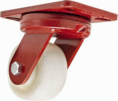 Hamilton - 4" Diam x 2" Wide x 5-5/8" OAH Top Plate Mount Swivel Caster - Plastic, 800 Lb Capacity, Sealed Precision Ball Bearing, 4-1/2 x 6-1/2" Plate - Apex Tool & Supply
