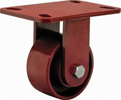 Hamilton - 4" Diam x 2" Wide x 5-5/8" OAH Top Plate Mount Rigid Caster - Steel, 1,400 Lb Capacity, Sealed Precision Ball Bearing, 4 x 4-1/2" Plate - Apex Tool & Supply