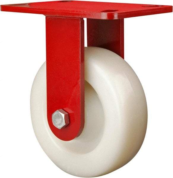 Hamilton - 6" Diam x 2" Wide x 7-1/2" OAH Top Plate Mount Rigid Caster - Plastic, 1,000 Lb Capacity, Sealed Precision Ball Bearing, 4 x 4-1/2" Plate - Apex Tool & Supply