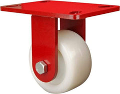 Hamilton - 4" Diam x 2" Wide x 5-5/8" OAH Top Plate Mount Rigid Caster - Plastic, 800 Lb Capacity, Sealed Precision Ball Bearing, 4 x 4-1/2" Plate - Apex Tool & Supply