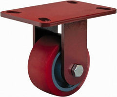 Hamilton - 4" Diam x 2" Wide x 5-5/8" OAH Top Plate Mount Rigid Caster - Polyurethane, 900 Lb Capacity, Sealed Precision Ball Bearing, 4 x 4-1/2" Plate - Apex Tool & Supply