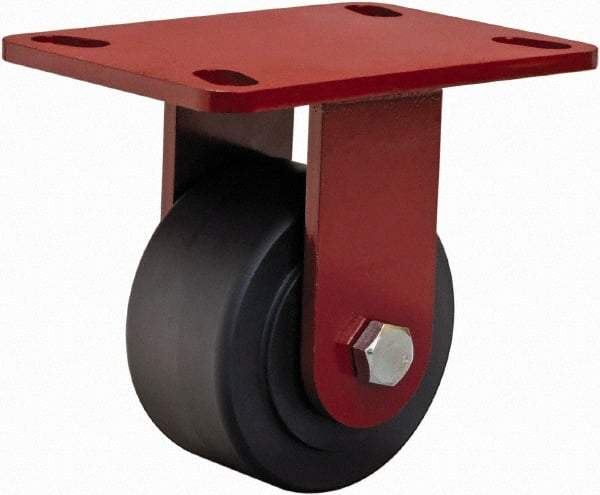 Hamilton - 4" Diam x 2" Wide x 5-5/8" OAH Top Plate Mount Rigid Caster - Plastic, 1,000 Lb Capacity, Sealed Precision Ball Bearing, 4 x 4-1/2" Plate - Apex Tool & Supply