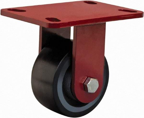 Hamilton - 4" Diam x 2" Wide x 5-5/8" OAH Top Plate Mount Rigid Caster - Polyurethane, 975 Lb Capacity, Sealed Precision Ball Bearing, 4 x 4-1/2" Plate - Apex Tool & Supply