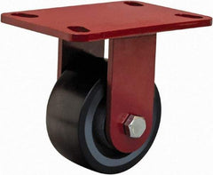 Hamilton - 4" Diam x 2" Wide x 5-5/8" OAH Top Plate Mount Rigid Caster - Polyurethane, 975 Lb Capacity, Sealed Precision Ball Bearing, 4 x 4-1/2" Plate - Apex Tool & Supply