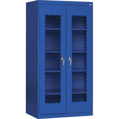 Sandusky Lee - 5 Shelf Visible Storage Cabinet - Steel, 36" Wide x 24" Deep x 72" High, Blue - Apex Tool & Supply