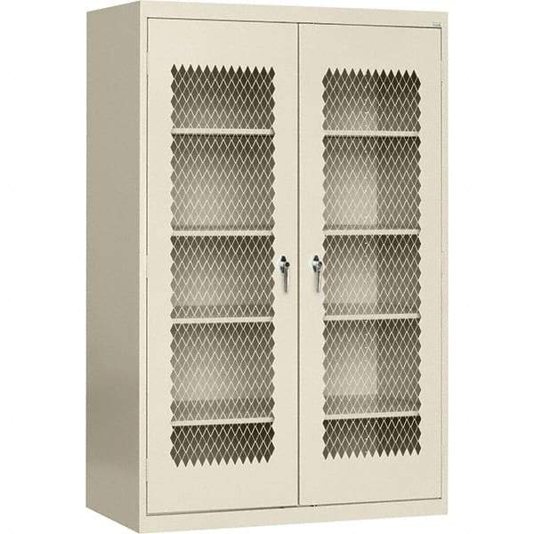 Sandusky Lee - 5 Shelf Visible Storage Cabinet - Steel, 36" Wide x 24" Deep x 72" High, Putty - Apex Tool & Supply