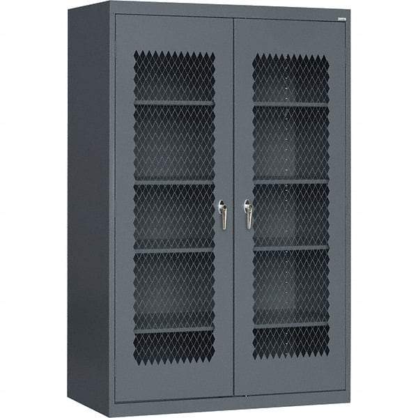 Sandusky Lee - 5 Shelf Visible Storage Cabinet - Steel, 36" Wide x 24" Deep x 72" High, Charcoal - Apex Tool & Supply
