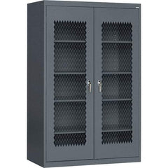 Sandusky Lee - 5 Shelf Visible Storage Cabinet - Steel, 36" Wide x 24" Deep x 72" High, Charcoal - Apex Tool & Supply