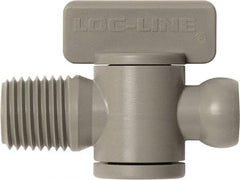 Loc-Line - 10 Piece, 1/4" ID Coolant Hose Male NPT Valve - Male to Female Connection, Acetal Copolymer Body, NPT, Use with Loc-Line Modular Hose Systems - Apex Tool & Supply