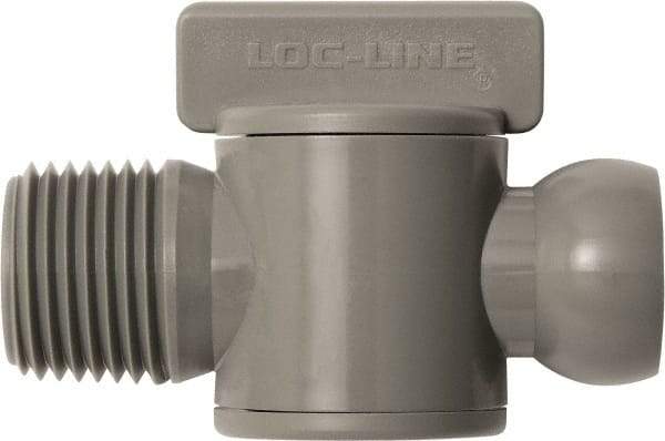 Loc-Line - 10 Piece, 1/2" ID Coolant Hose Male NPT Valve - Male to Female Connection, Acetal Copolymer Body, NPT, Use with Loc-Line Modular Hose Systems - Apex Tool & Supply
