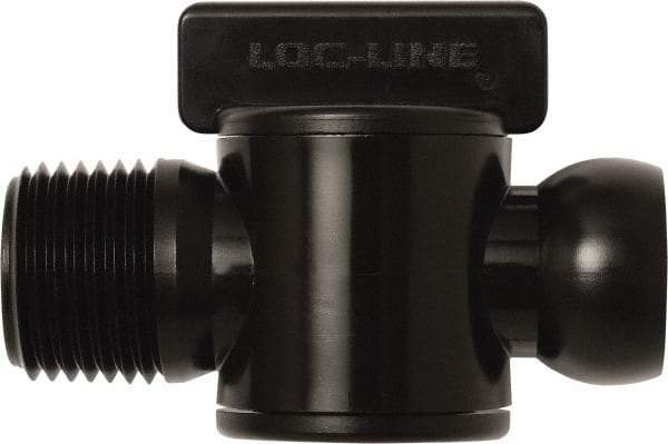Loc-Line - 10 Piece, 1/2" ID Coolant Hose Male NPT Valve - Male to Female Connection, Acetal Copolymer Body, NPT, Use with Loc-Line Modular Hose Systems - Apex Tool & Supply