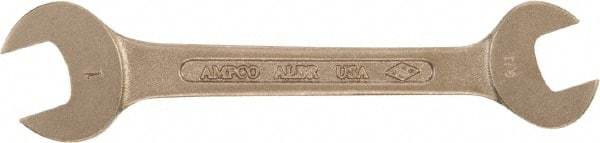 Ampco - 11mm x 12mm Nonsparking Standard Open End Wrench - Double End, Plain Finish - Apex Tool & Supply