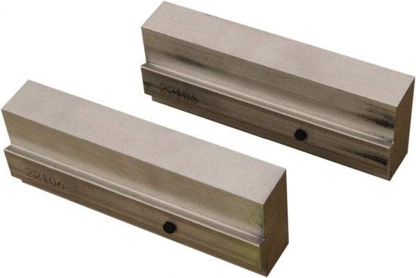 CarveSmart - 1" Wide x 2-1/4" High x 1" Thick, Flat/No Step Vise Jaw - Soft, Aluminum, Fixed Jaw, Compatible with 6" Vises - Apex Tool & Supply