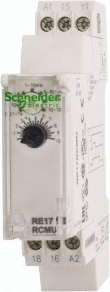 Schneider Electric - 100 hr Delay, Multiple Range SPDT Time Delay Relay - 8 Contact Amp, 24 VDC & 24 to 240 VAC, Selector Switch - Apex Tool & Supply
