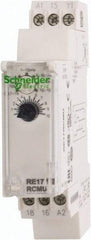 Schneider Electric - 100 hr Delay, Multiple Range SPDT Time Delay Relay - 8 Contact Amp, 24 VDC & 24 to 240 VAC, Selector Switch - Apex Tool & Supply