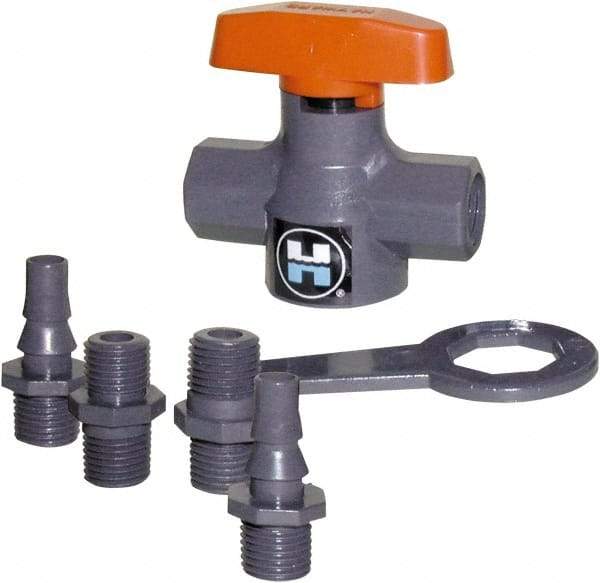 Hayward - 1/4" Pipe, 150 psi WOG Rating, PVC Stop Valve - T-Handle, FNPT x FNPT End Connections - Apex Tool & Supply