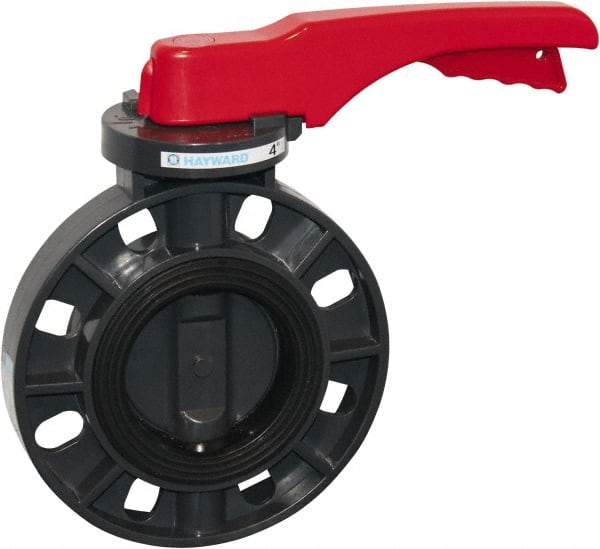 Hayward - 8" Pipe, Wafer Butterfly Valve - Lever Handle, ASTM D1784 Cell Class 12454 PVC Body, EPDM Seat, 150 WOG, PVC Disc, Stainless Steel Stem - Apex Tool & Supply