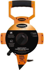 Keson - 100' x 1/2" Tape Measure - 1/10 & 1/100' Graduation - Apex Tool & Supply