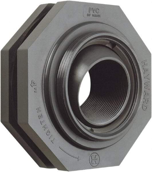 Hayward - 1" PVC Plastic Pipe Self-Aligning Bulkhead Fitting - Schedule 80, Thread x Thread End Connections - Apex Tool & Supply