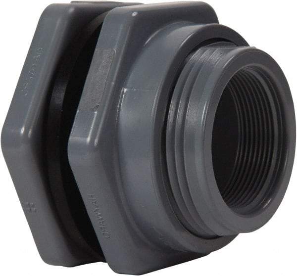 Hayward - 1-1/2" PVC Plastic Pipe Bulkhead Tank Adapter - Schedule 80, Thread x Thread End Connections - Apex Tool & Supply