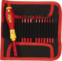 Wiha - 12 Piece, 1/4" Drive Screwdriver Insulated Bit Set - #2 Phillips, T8 to T20 Torx - Apex Tool & Supply
