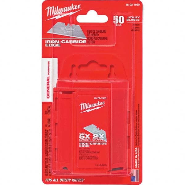 Milwaukee Tool - Knife Blades Type: Utility Knife Blade Material: Carbon Steel - Apex Tool & Supply