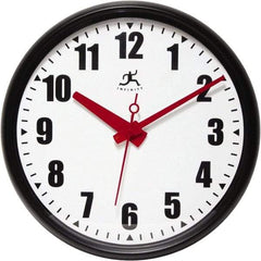 Infinity Insttruments - 13-1/2 Inch Diameter, White Face, Dial Wall Clock - Analog Display, Black Case, Runs on AA Battery - Apex Tool & Supply