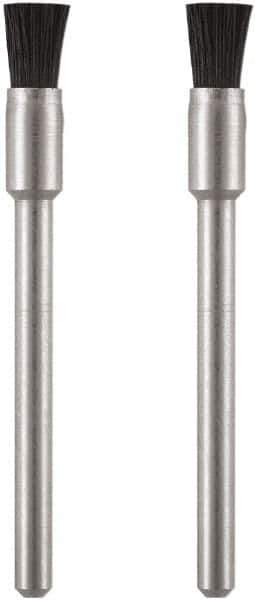 Dremel - 1/8" Brush Diam, Flat Faced, End Brush - 1/8" Diam Steel Shank, 15,000 Max RPM - Apex Tool & Supply