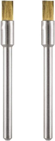 Dremel - 1/8" Brush Diam, Flat Faced, End Brush - 1/8" Diam Steel Shank, 15,000 Max RPM - Apex Tool & Supply