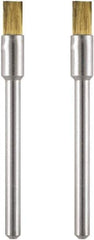 Dremel - 1/8" Brush Diam, Flat Faced, End Brush - 1/8" Diam Steel Shank, 15,000 Max RPM - Apex Tool & Supply