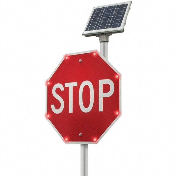 TAPCO - "Stop", 30" Wide x 24" High, Aluminum Stop & Yield Signs - White on Red, Diamond Grade Reflectivity, Octagon, Post Mount - Apex Tool & Supply