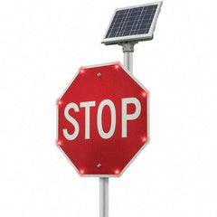 TAPCO - "Stop", 30" Wide x 24" High, Aluminum Stop & Yield Signs - White on Red, Diamond Grade Reflectivity, Octagon, Post Mount - Apex Tool & Supply