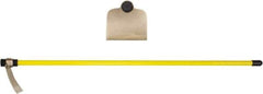 Ampco - 6-1/2" High x 7-3/4" Wide Square Aluminum Bronze Hoe - 55" Long Fiberglass Straight Handle, No Step - Apex Tool & Supply